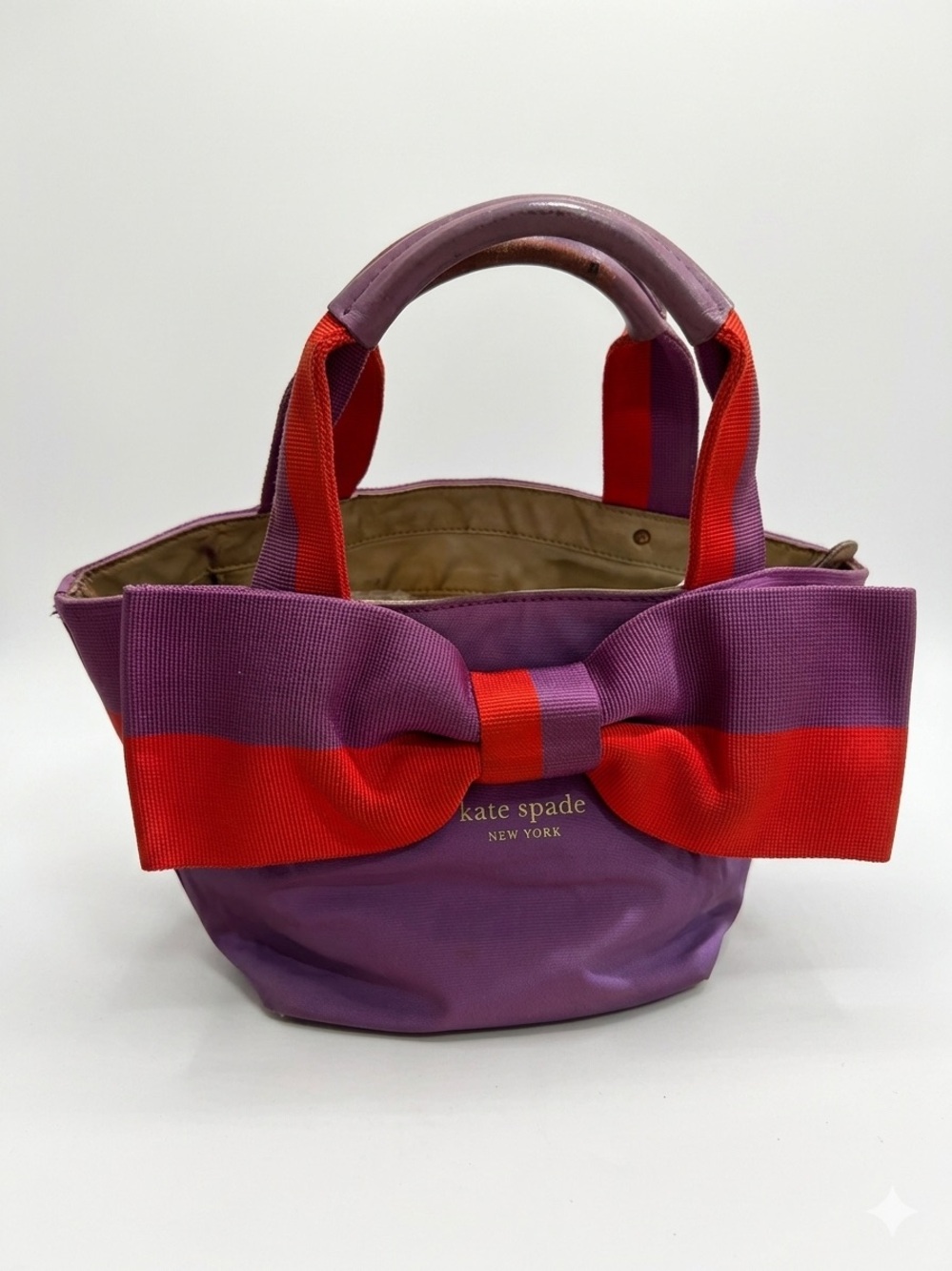 kate spade Purple and Red Bow-Accent Mini Tote Barrow Street (‼️see photos)